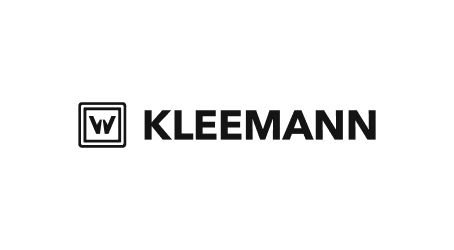 Logo von KLEEMANN mit schwarzem Text und stilisiertem W Symbol auf weißem Hintergrund.