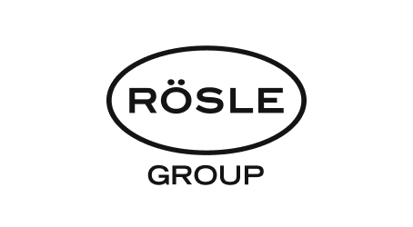 RÖSLE Group Logo im minimalistischen Design, schwarzer Text auf weißem Hintergrund, ovale Umrandung.