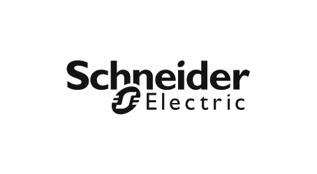 Schneider Electric Logo in schwarzer Schrift auf einem transparenten Hintergrund.