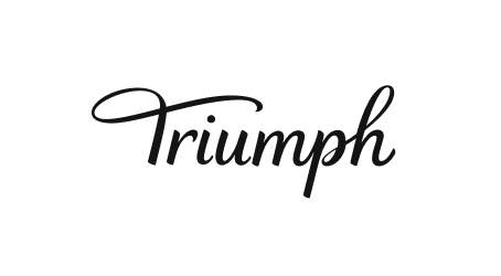 Schwarzes Triumph-Logo in Schreibschrift auf weißem Hintergrund. Elegantes Design für Markenvisualisierung.